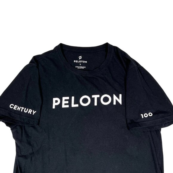 Peloton Rides Century Black Short Sleeve Crew Neck Athletic T-Shirt Size L - Picture 2 of 8
